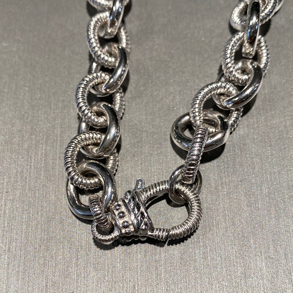 Judith Ripka Elegant Silver Heart Pendant Necklace removable pendant-16’ - Picture 6 of 11
